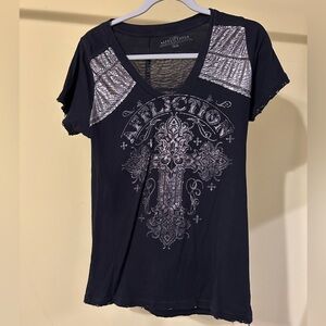 Affliction Women's Tee with Silver Accents